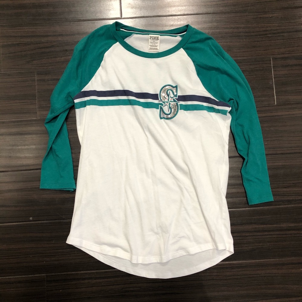 PINK Seattle Mariners Tee with Sequins “S”